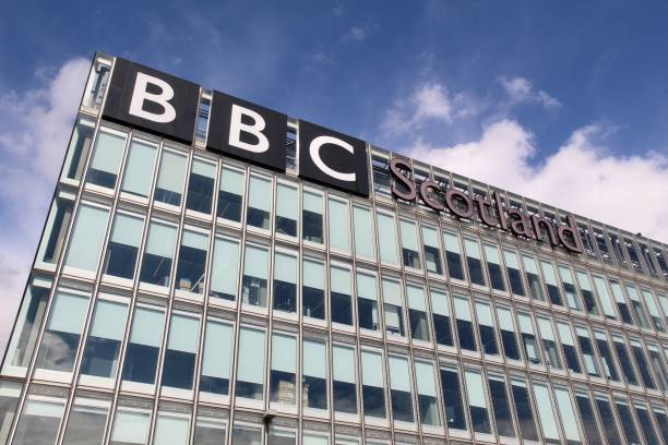 Glasgow, Scotland - 01 May 2021 Glass building of the BBC Scotland in Glasgow