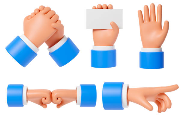 istock Set of cartoon hands gestures. 1315695561