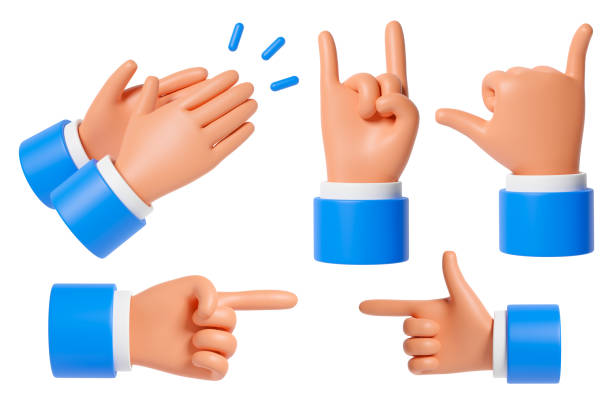 istock Set of cartoon hands gestures. 1315695609