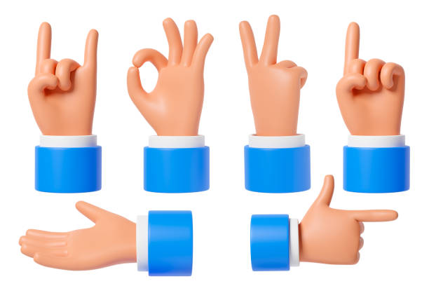 istock Set of cartoon hands gestures. 1315695668