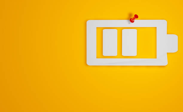 istock Battery Symbol on Yellow Background 1315699172