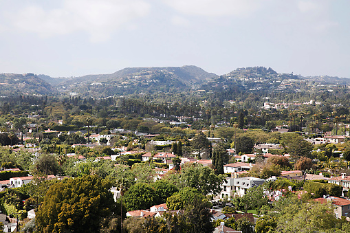 Aerial view of residential part of Beverly Hills