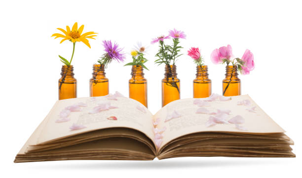 istock Old recipe book for herbal medicine preparation. 1315699973