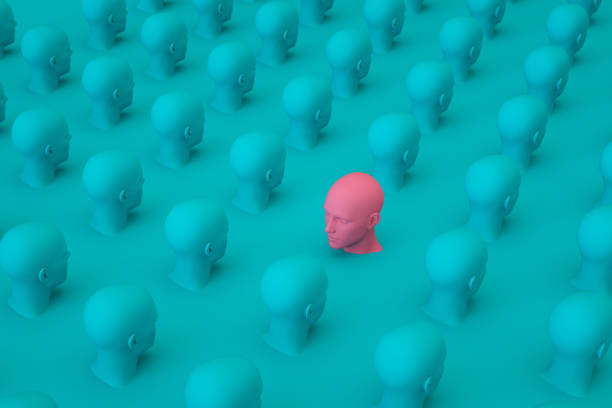 istock Human Heads Background, Standing out from the Crowd Concept 1315712947