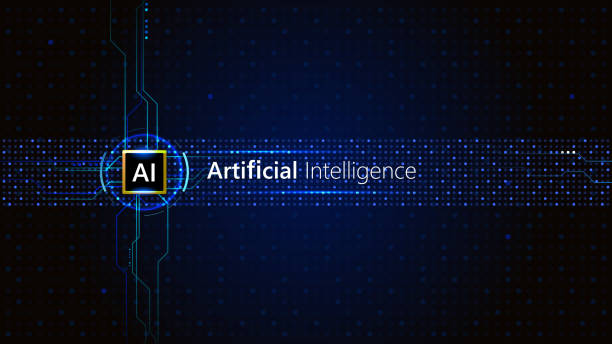 ilustraciones, imágenes clip art, dibujos animados e iconos de stock de inteligencia artificial, formación tecnológica, fondo abstracto, concepto futurista - inteligencia artificial