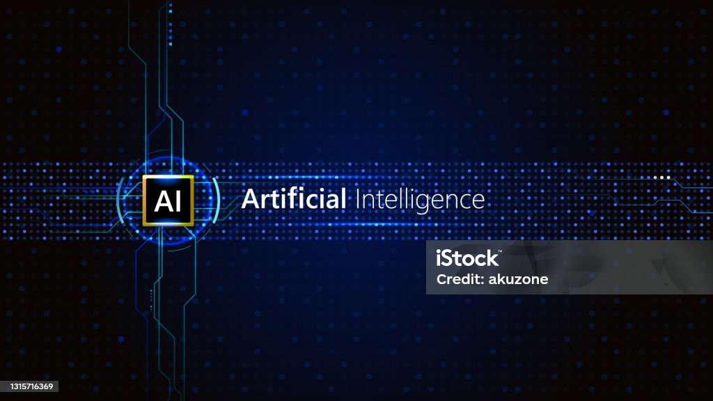 인공 지능, 기술 배경, 추상적 배경, 미래 지향적 인 개념 - 로열티 프리 인공지능 벡터 아트