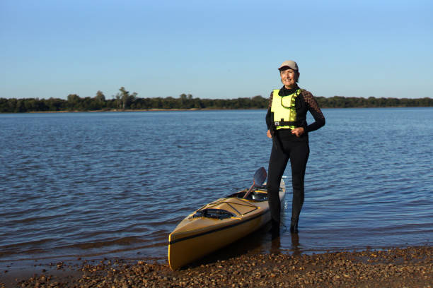 istock woman in her kayak 1315735428