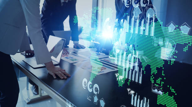 globales kommunikationsnetzwerkkonzept. weltweites geschäft. managementstrategie. - globale kommunikation stock-fotos und bilder