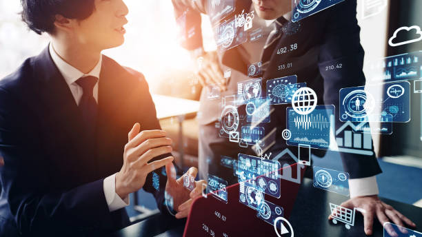 istock Business network concept. Group of businessperson. Teamwork. Data analysis. Management strategy. 1315756592
