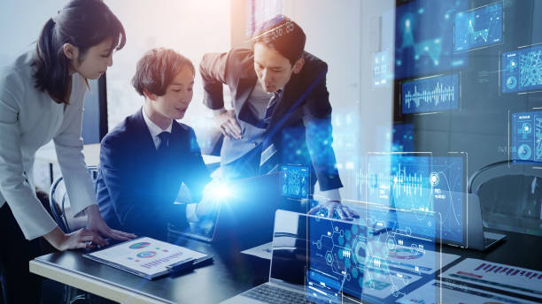 istock Business and technology concept. Communication network. Marketing. GUI (Graphical User Interface). 1315757384