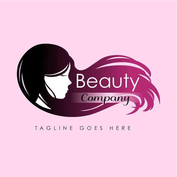 güzellik kadın saç logosu tasarımı - pele stock illustrations