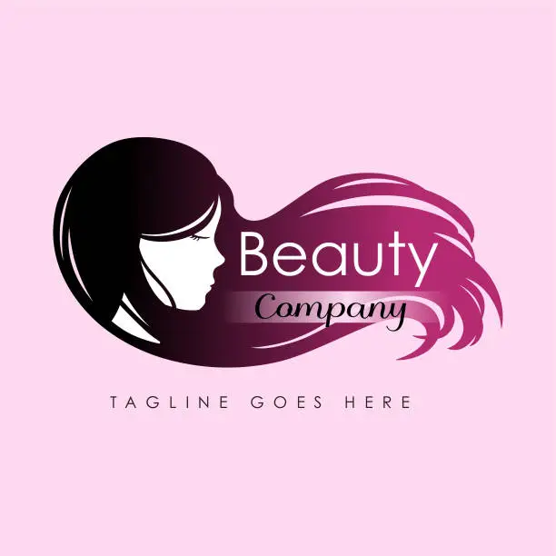 Vector illustration of Beauty woman hair logo design