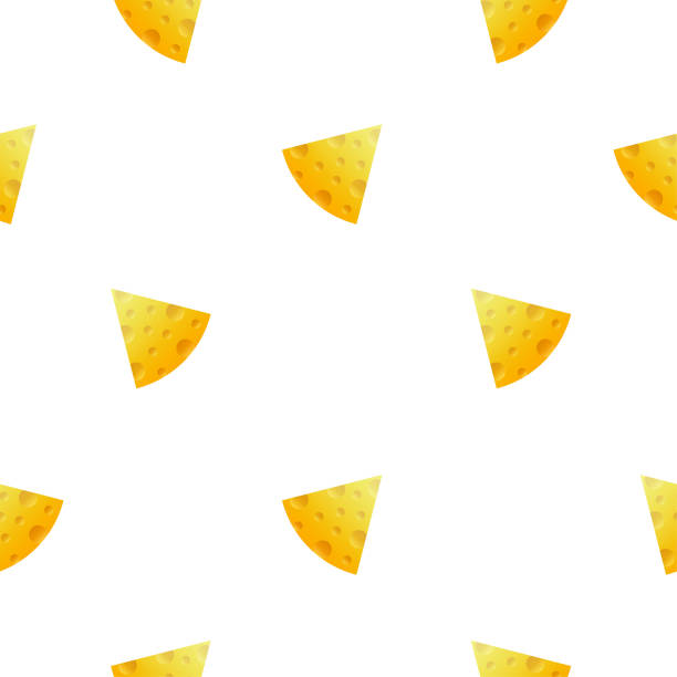 bezszwowy wzór abstrakcyjne elementy ser fast food vector design style background ilustracja tła - cheese portion emmental cheese yellow stock illustrations