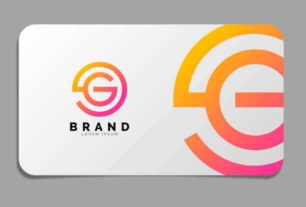 Letter G Logo on business card Letter G Logo on business card business cards templates stock illustrations