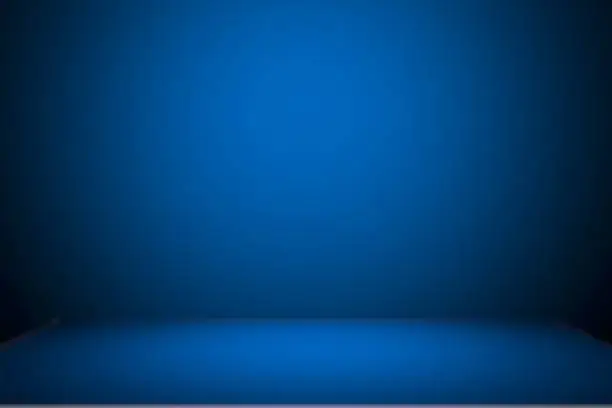 Photo of Abstract blue background, empty blue gradient room studio background, abstract backgrounds, blue background, blue room studio background