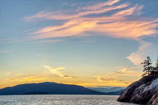 sea at sunset, West Vancouver, BC, Canada