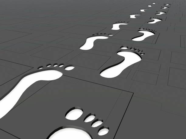 istock white  footprint on gray background 1315782120
