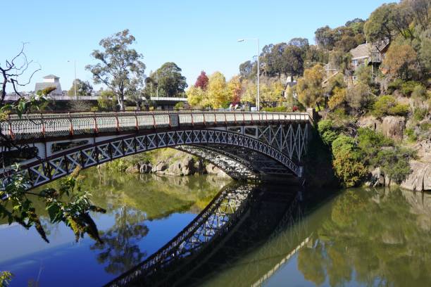 Kings Bridge Reflection in the South Esk River Launceston, Tasmania, Australia, April 27, 2021.
The bridge is located at the mouth of Cataract Gorge and was opened in 1864 launceston tasmania stock pictures, royalty-free photos & images