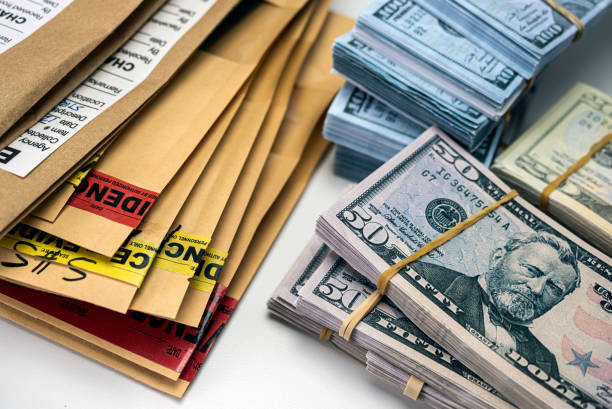 istock dollar bills in criminal investigation unit, conceptual image 1315800138