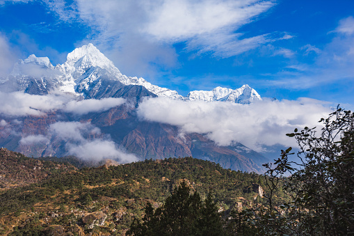 View from mount near Khunde Village. Nepal, Sagarmatha National Park