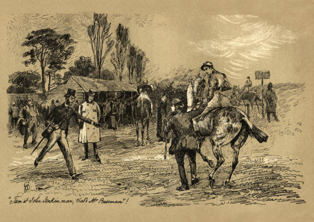 istock Victorian horse racing Jockey getting ready for a race, 19th Century 1315803040