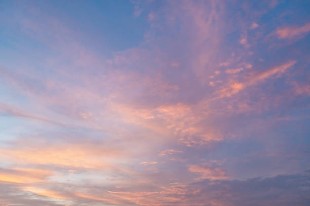 istock Copy space summer twilight sky and cloud with light flare from sun abstract background. 1315803148