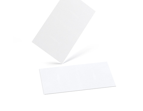 Businessman holding an empty visiting card isolated over white