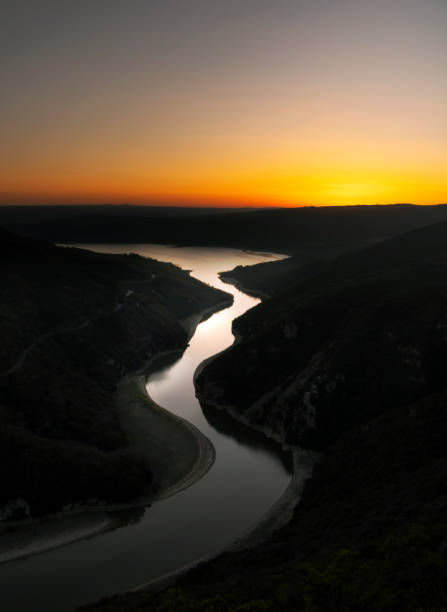 From the Roccaccia of Todi in Umbria we see the Tevere river that flows into the Corbara lake