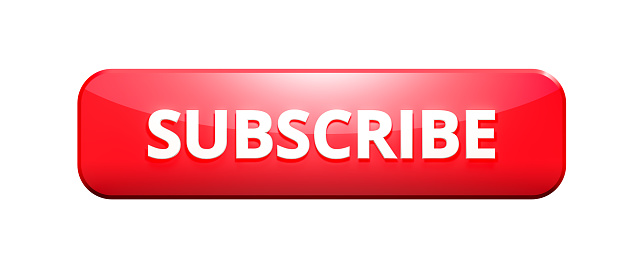 Subscribe button or subscription online membership isolated on white background with notification channel. 3D rendering.
