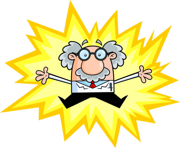 Crazy Science Professor Cartoon Character In Electric Shock Stock  Illustration - Download Image Now - iStock