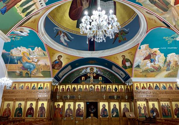 聖ニコラス大聖堂教会パフォス - greek orthodox ストックフォトと画像