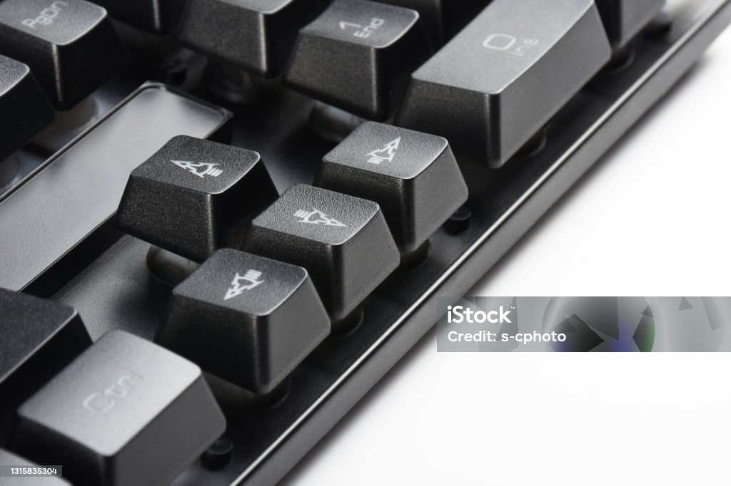 Direction Control Keyboard Gamer Computer Keyboard Direction Push Buttons On The White Background ...