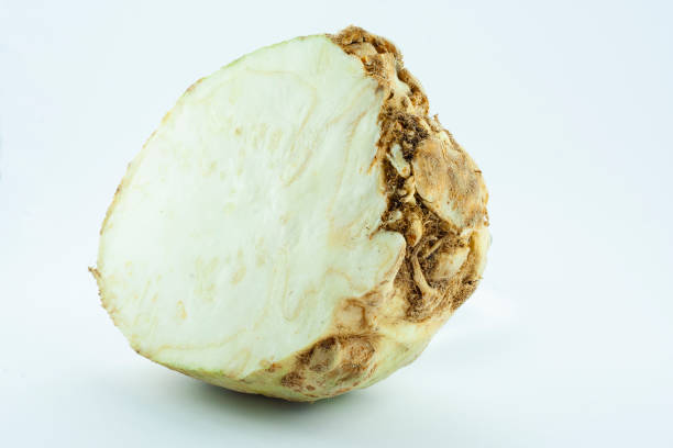 istock Half of fresh celery root, healty salad food, isolated object, design element 1315836532