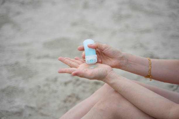 istock woman on the beach. 1315843676