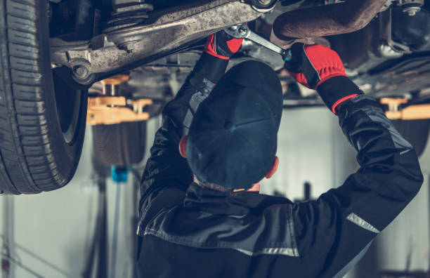 istock Modern SUV Car Suspension Maintenance 1315857239