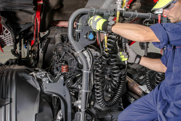 istock Semi Truck Mechanic Doing His Job 1315857365