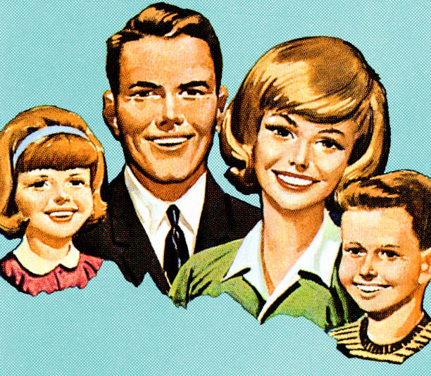 Happy Family Smiling Happy Family Smiling happy family stock illustrations