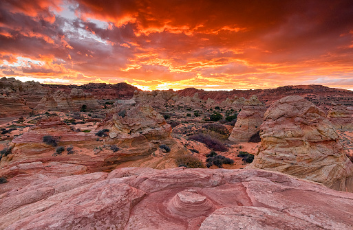 Coyote Buttes South in Arizona at Sunset