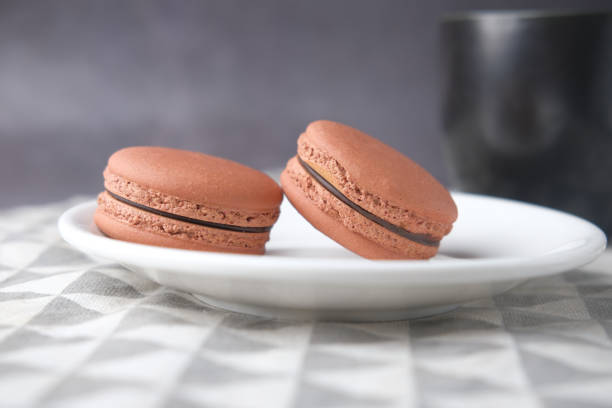 istock Close up of macaroon on plate 1315860784