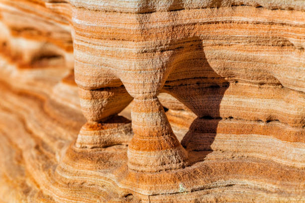 Colorful Sandstone Close-up Creation at Coyote Buttes South in Arizona Colorful rock close-up at Coyote Buttes South in Arizona rock formation stock pictures, royalty-free photos & images