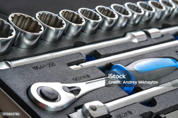 A Set Of Auto Mechanic Tools Tools Head Crank Ratchet Imbus Keys Stock  Photo - Download Image Now - iStock