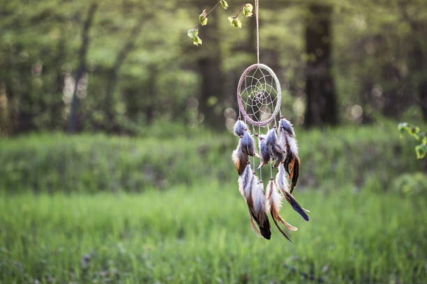 istock Dreamcatcher is hanging in woodland 1315864648
