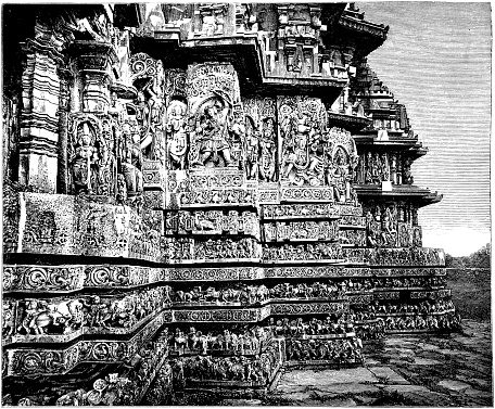 Illustration of a Somanathpur Temple, Mysore,India