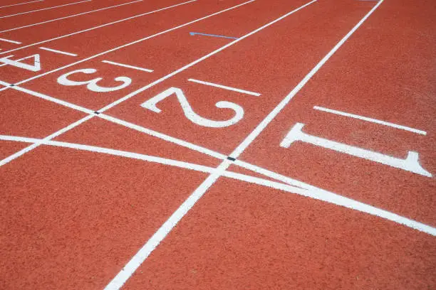 Photo of Number on track for running in the stadium