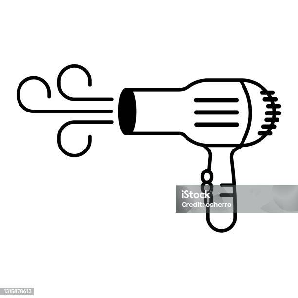 Hair Dryer Icon Barber And Beauty Salon Appliance Heat Blower Vector  Illustration Stock Illustration - Download Image Now - iStock