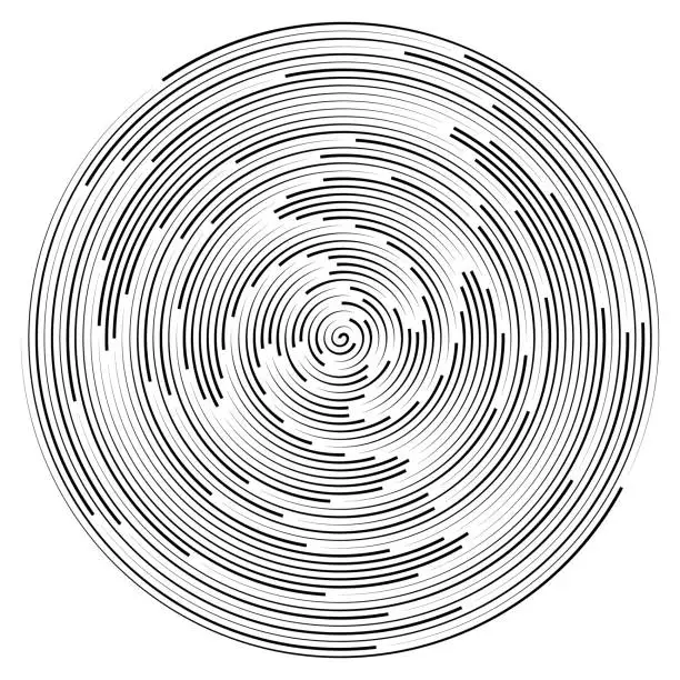 Vector illustration of Abstract circle background with lines in spiral.