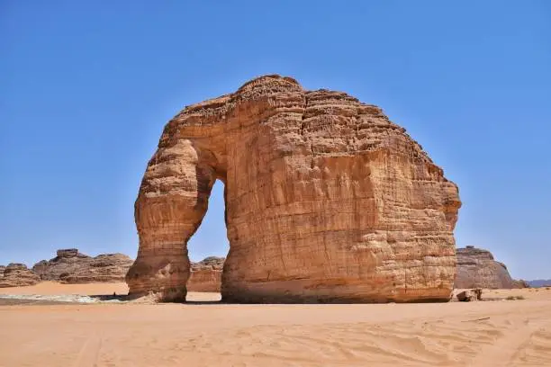 Photo of elephant rock in Al-Ula. Madinah, Saudi Arabia