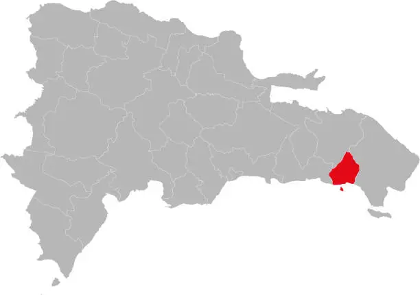 Vector illustration of La romana province isolated dominican republic map.