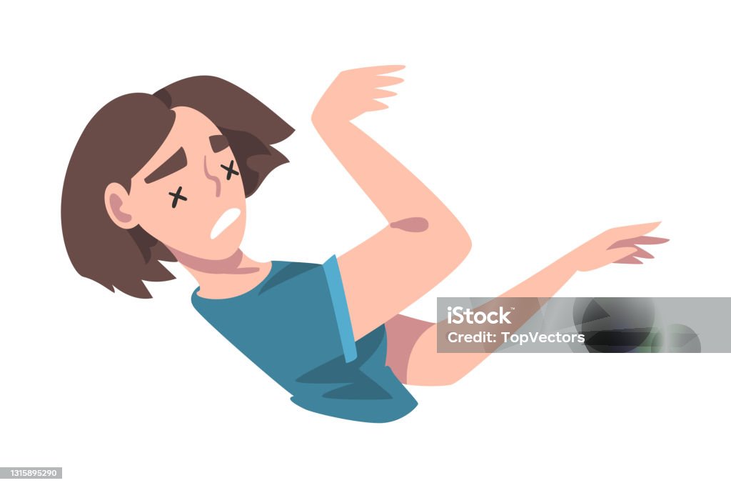 Desmayando Ilustración de Mujer Joven Desmayándose Y Perdiendo El Conocimiento ...