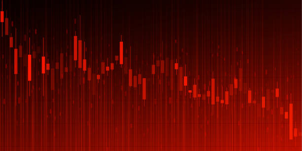 börsencrash-diagramm - red background grafiken stock-grafiken, -clipart, -cartoons und -symbole